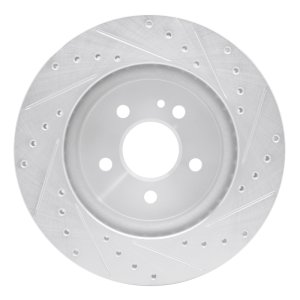 Mercedes-Benz ML320 Brake Rotor (1) - Front Left - R1 Concepts - Drilled & Slotted - Silver - `98-`05